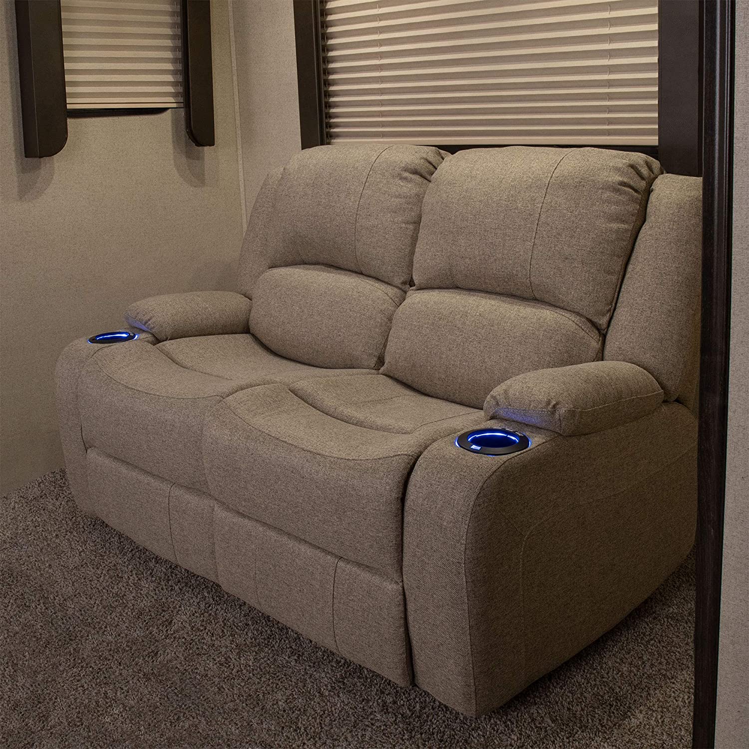 RecPro Charles 58″ Powered Double RV Wall Hugger Recliner Sofa | RV ...